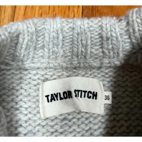 Taylor Stitch The Topside Sweater in Natural Cable Knit 36 XS Merino Wool Blend